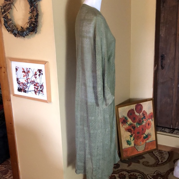 SEMPLICE size XL Linen Open-Weave Sweater Duster - Picture 7 of 16